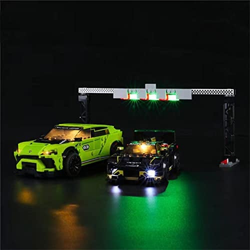 GEAMENT Licht-Set Kompatibel mit Lego Lamborghini Urus ST-X & Huracán Super Trofeo EVO - Beleuchtungsset für Speed Champions 76899 (Modell-Set Nicht enthalten)