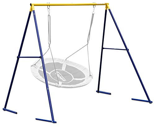 Yorovent Saucer Swing Frame Stand Alone Heavy Duty for Kids Outdoor(BL/YE)