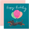 Geburtstagskarte mit Ballon-Dackel-Motiv – Happy Birthday Wurst Hund Karte für Männer und Frauen | niedliche Geburtstagskarte für Sie und Ihn | Innenseite blanko & Umschlag im Lieferumfang enthalten