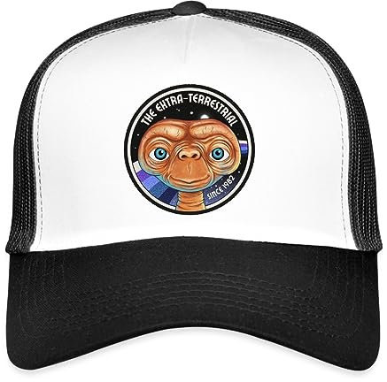 Spreadshirt E.T. The Extra-Terrestrial Since 1982 Logo Rund Trucker Cap, One Size, Weiß/Schwarz