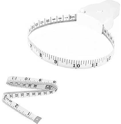 Ruban à mesurer rétractable pour mesurer le corps, outil de règle de mesure du corps double face de 150 cm/59 pouces pour coudre des vêtements sur mesure(White)