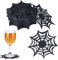 OLYCRAFT 20 Stück Filz Spinnennetz Dekoration Halloween Spinnennetz Getränkeuntersetzer Schwarz Spinnennetz Untersetzer Tasse Tee Kaffee Untersetzer für Zuhause Küche Tischdekoration - 11.1x0.2cm