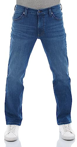 MUSTANG Jeans Herren Stretch Straight Fit Tramper Jeanshose Hose Denim Blau w38, Farbe:Medium Middle (1014415-5000-582), Größe:38W / 30L