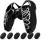 playvital Coque Protection pour ps5 Manette,Housse Silicone avec 6 Capuchon Joystick pour ps5 Grip Cover Skin Compatible avec Station de Charge-Sculpter Crâne,Pure Series
