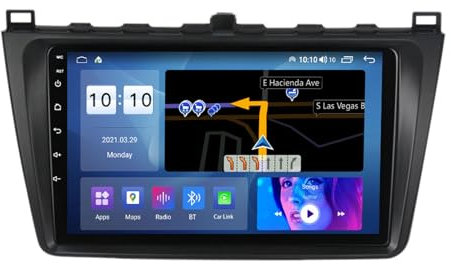 9 Touch Car Stereo Radio DAB Head Unit GPS Navigation For Mazda 6 2008-2012 Android 12 Car radio Built-in CarAutoPlay Backup Camera Support DSP Bluetooth USB android auto (Size : 4Core WIFI 1G+16G)