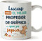 MUGFFINS Tazas Personalizadas para PROFESOR DE QUÍMICA hombre - En Español - Mejor que yo Sepia - 11 oz / 330 ml - Regalo Personalizable original y divertido