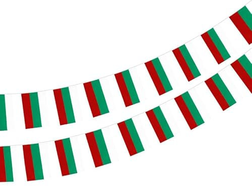 Bandera de Bulgaria 40 Unidades Bandera de Bulgaria, Guirnalda Bulgaria 11.4M, banderines Bulgaria, Bandera Nacional Banderas 14 x 21 cm para Decoraciones de Bares
