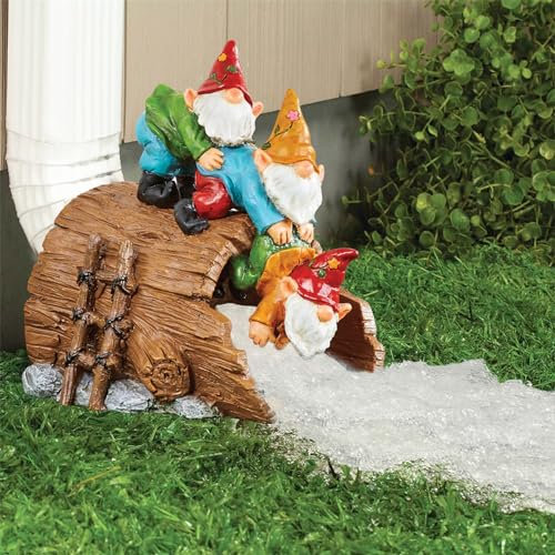 Elenon Verspielter Zwerg dekorative Dachrinne Fallrohr Erweiterung Statue Elf Dachrinne Wächter Regen Fallrohr Extender Garten Spritzblock Outdoor Skulptur für 7,6 cm × 10,2 cm Down Spouts Decor