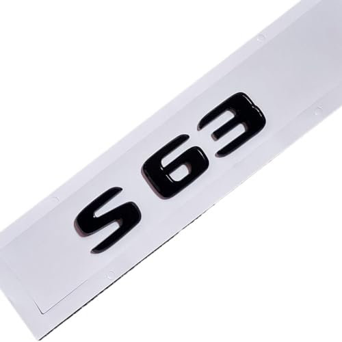 Auto-Heck-Emblem, Zahlen, Buchstaben, Autoaufkleber, kompatibel for Mercedes Benz S63 S 63, Chrom-Silber/Mattschwarz
