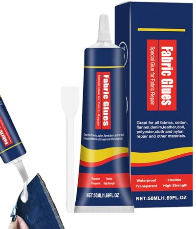 Colle Fusion pour Tissus - Colle pour Vêtements Transparente 50 ML, Laveuse à Sec 24 Heures | Colle permanente pour tissu, sèche-linge, pour vêtements, Nylon Permanent et lavable, colle transparente p