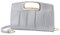 RAVUO Clutch Damen, Kleine Handtasche Umhängetasche Elegant Abendtasche Damen aus Pu-leder Mode Klatsch Tasche mit Kette Clutch Silber für Hochzeit Freizeit Party