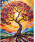 Peinture Numero Adulte, Kit de Peinture à l'huile sur Toile Bricolage pour Enfant, Paint by Numbers avec Peintures et Pinceaux Sans Cadre 40×50 cm (Arbre)