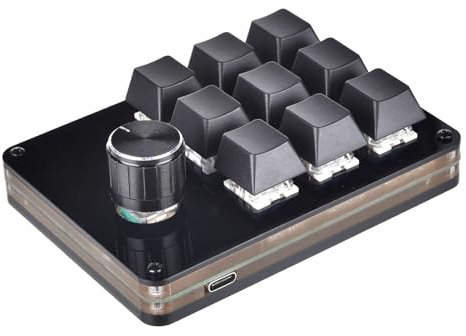 Uitndvyte Tastiera macro Programmazione Tastiera 9 Tasti 1 Manopola Tastiera Meccanica Pulsante Pad Per Hot Swap Gaming Tastiera