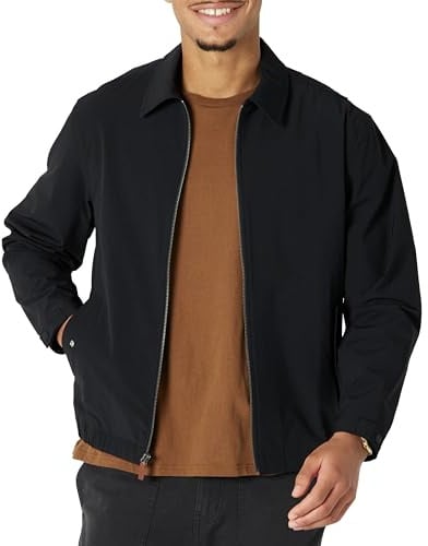 Amazon Essentials Hombre Chaqueta Bomber Elástica, Ligera y Holgada con Cremallera
