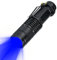 MVIOCS Mini linterna LED verde/rojo/azul, 3 modos de luz, luz de flash impermeable con zoom para exteriores, linterna de metal resistente para camping, actividad de observación nocturna, uso de