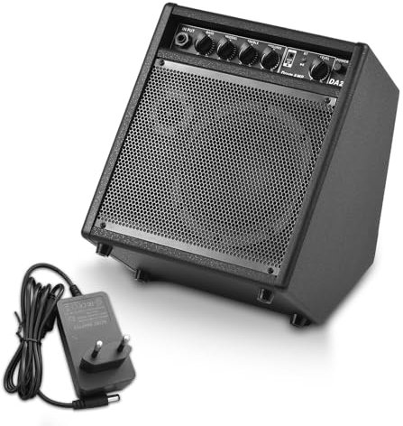 WOOXGEHM Amplificador de Batería Eléctrica, Altavoz Amplificador de Batería de Práctica BT de 25 W, Amplificador de Guitarra de Sonido Versátil y Claro para Batería Electrónica (Enchufe Europeo)
