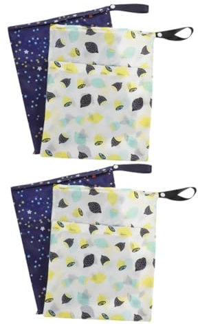 ibasenice 4piezas Bolsa Reutilizable para Ropa Húmeda para Guardería Playa y Almacenamiento De Lavables y Ecológicas
