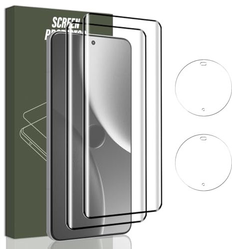 Jewloofa Verre Trempé pour Xiaomi 15 Ultra Protection écran [2 Pièces] et Caméra Arrière Protecteur [2 Pièces], Transparent HD/Sans Bulles, Protection écran pour Xiaomi 15 Ultra