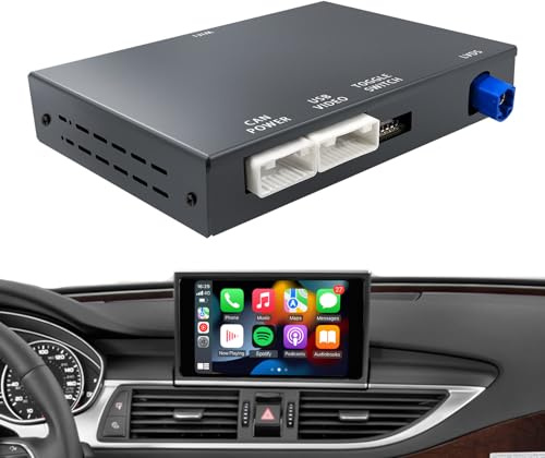 EZoneTronics Wireless CarPlay & Android Auto Retrofit Kit Decoder für Audi A4/A5/Q5 2008-2018 mit MMI 3G Sistema Kabelloses Adapter Plug & Play OEM Upgrade Modul Box mit MirrorLink SWC WLAN BT GPS