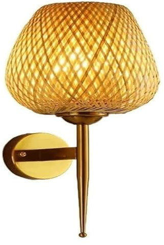 Applique murale en rotin de bambou, applique murale décorative d'intérieur rétro de ferme