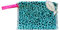 Lovely Beach Pochette Beach Girl Leopardata, 28x22 cm, Impermeabile con Zip e Laccio, in Cotone e PVC (Turchese)