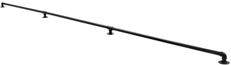 Corrimano per scale, 366 cm, ringhiera per scale, stile industriale, ringhiera per esterni e interni, in metallo, colore nero, per scale, loft, bar, appartamenti