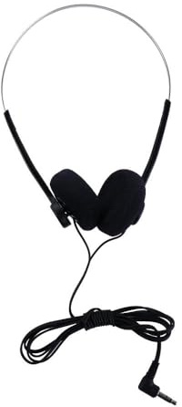 Auriculares retro sobre la oreja, auriculares retro de los años 80 y 90, portátiles de 3,5 mm con cable, pequeños auriculares deportivos para fotos para mujeres y hombres (negro)