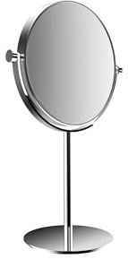Calmwaters Rasierspiegel/Kosmetikspiegel, Standspiegel, 3/1-fach Vergrößerung, Chrom, rund, zweiseitige Spiegelfläche, 80BS6246