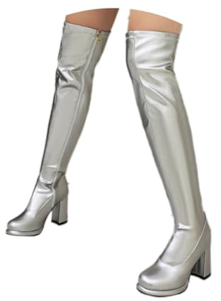 overknees stiefel damen flacher absatz, Overknees Stiefel Damen Festival Gothic Stiefelette Damenstiefel Leder Lack Lackstiefel High Heels Mit Absatz Boots Sexy Größe Thigh High Boots Gr.37-43EU