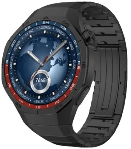 VeveXiao Robustes Titan-Armband, kompatibel mit Huawei Watch GT 6 Pro/GT 5 Pro, 46 mm, keine Lücken, luxuriöse Titanlegierung, Metall-Ersatzbänder für Watch GT 6/5 Pro 46 mm, Schwarz