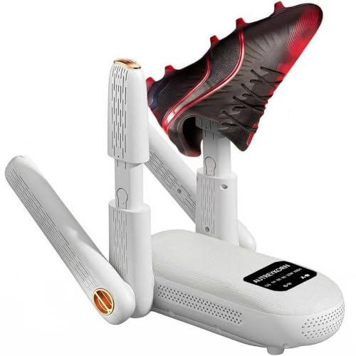 Autreykorn Asciuga Scarpe Elettrico, Elimina gli Odori, Asciuga Scarpe con Spegnimento Automatico a Timer (1/3/6 Ore) e Ventilazione, Estensibile Ideale per Scarpe, Stivali e Calzini