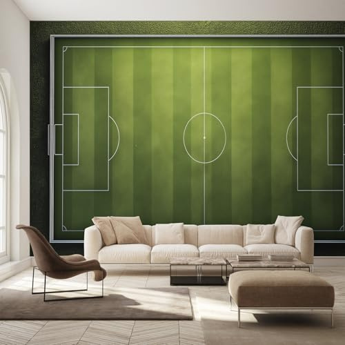 Generisch Tapete Fußballfeld, Fototapete Fussball Jungen, Vliestapete für Schlafzimmer Wohnzimmer, Wand Deko Tapeten, Wandverkleidung 300x210 cm D&O116