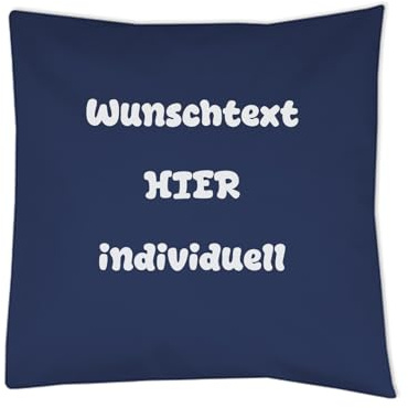Generisch Kissen personalisiert mit Wunschtext 40x40 cm Kissenbezug aus Baumwolle Bedruckt Dekokissen individuell Geschenkidee für Geburtstag Hochzeit Weihnachten