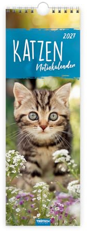 TRÖTSCH - Streifenkalender Katzen 2027 Notizkalender: Wandkalender Notizkalender