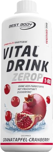 Best Body Nutrition Vital Drink ZEROP® - Granatapfel-Cranberry, Original Getränkekonzentrat - Sirup - zuckerfrei, 1:80 ergibt 80 Liter Fertiggetränk, 1000 ml