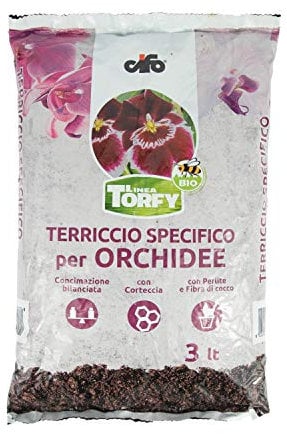 CIFO Linea Torfy, Terriccio specifico per Orchidee 3lt, concimazione bilanciata, con corteccia, con perlite e fibra di cocco