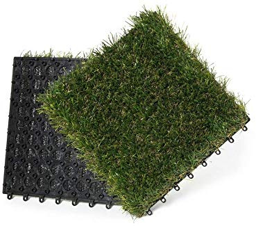 Floralcraft® Artificial Grass Deck Tiles 30cm x 30cm (Pack of 9), Interlocking Turf Tiles for Garden, Balcony & Patio, Premium Outdoor Lawn Flooring