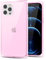 Svanove for iPhone 12 Pro Max Clear Case Square Rectangle Edge, Aesthetic Trendy Girly Transparent Silicone Rubber Phone Case for Women, Thin Slim TPU Bumper Protective Cover, Light Pink