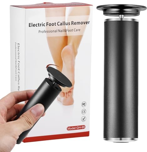 Hornhautentferner Elektrisch Stark - Hornhaut Entferner Gerät Pediküre Set Fußpflege mit 60 Ersatz Schleifkissen, Profi Elektrischer Hornhauthobel Hornhautraspel für Fuß, Foot Callus Remover, Schwarz
