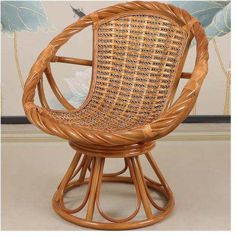 yixinzi-2024 Rattan-Akzentstuhl Einzelsitz-Rückenlehnenstuhl, Rattansessel, natürliche Rattanstühle for Schlafzimmer, Wohnzimmer Sessel