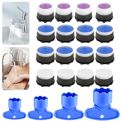 20 Pcs Kitchen Tap Aerator, Tap Aerator, Flow Pure Tap Filter Multiple Sizes of Aerators are Enough to Meet Your Installation Needs for Various Faucets