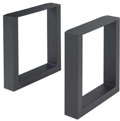 [en.casa] Tischgestell Makers 2er Set Tischbeine Metall für Beistelltisch Couchtisch 43 x 40 cm Tischfüße höhenverstellbar Couchtischgestell Tischuntergestell Schwarz