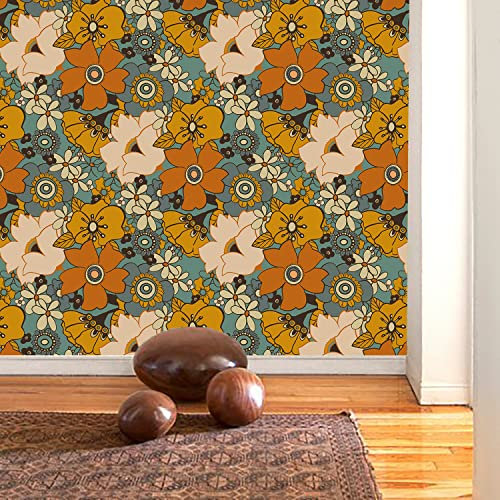 Klebefolie Möbel Grün Gelb Mandala Selbstklebende Folie Vinyl Selbstklebende Tapete Wasserdicht Möbelfolie Dekorative Wandtapete Wohnzimmer Schrank Tapeten 1P (40x250 cm)