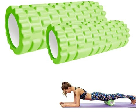 2x Foam Roller Faszienrolle - Schaumstoffrolle - Fitness Massagerolle fur Triggerpunkt-Massage in Rücken, Nacken, Beine beim Faszientraining mit der Gymnastikrolle für Männer Frauen.33x14cm//30x9cm
