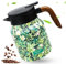 Jarra térmica de acero inoxidable 316, termo de 1 l, con diseño de flores vintage, tetera de vacío, para bebidas calientes