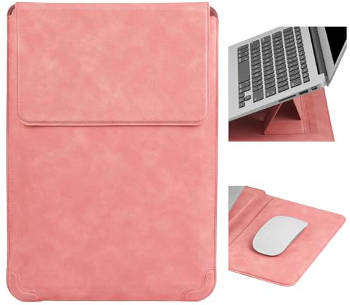 HoYiXi 13.3 Inch Laptop Sleeve Case with Stand - Compatible with MacBook Neo 2026/MacBook Air/Pro 13 (M4/M3/M2/M1 2020-2025), Surface Pro 8 2021, iPad Pro 12.9 & 13-13.3 Dell Acer Laptops,Red