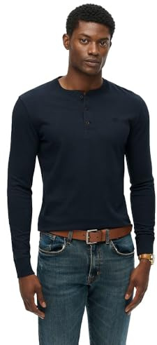 Superdry Classic Essential Grandad Long Sleeve T-Shirt XL Blue