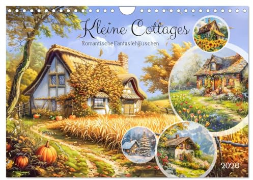 Kleine Cottages - Romantische Fantasiehäuschen (Wandkalender 2026 DIN A4 quer), CALVENDO Monatskalender: Eine Welt voller zauberhafter Cottage-Idylle (CALVENDO Orte)