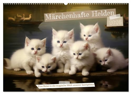 Märchenhafte Helden - Eine Reise in die magische Welt unserer Katzen (Wandkalender 2026 DIN A2 quer), CALVENDO Monatskalender: Ein Hauch von Abenteuer und Magie liegt in der Luft! (CALVENDO Tiere)