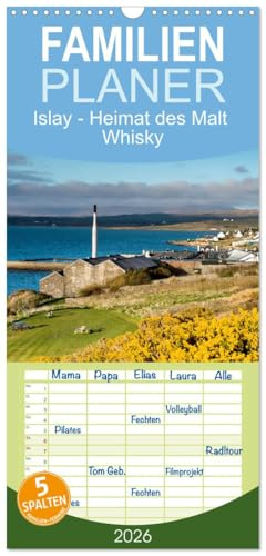 Familienplaner 2026 - Islay - Heimat des Malt Whisky mit 5 Spalten (Wandkalender, 21 cm x 45 cm), CALVENDO: Entdecken Sie die Destillen Islays (CALVENDO Orte)